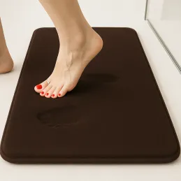 Tapis de salle de bains en mousse à mémoire de forme SANTANA 600 x 400 mm / Café