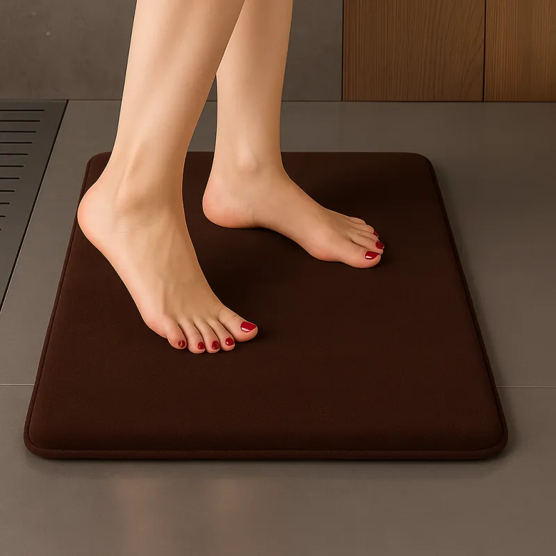 Tapis de salle de bains en mousse à mémoire de forme SANTANA 600 x 400 mm / Café