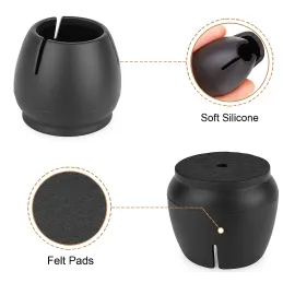 Lot de 16 protections pour pieds de chaise / Noir mat