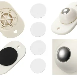 Lot de 4 patins glisseurs autoadhésifs pour meubles ROLLER / Blanc
