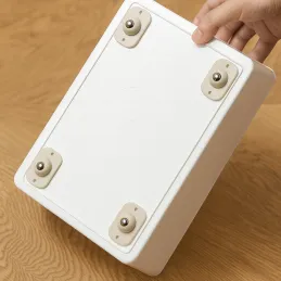 Lot de 4 patins glisseurs autoadhésifs pour meubles ROLLER / Blanc
