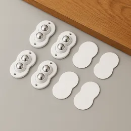 Ensemble de 4 patins glisseurs autoadhésifs pour meubles ROLLER DUO / Blanc