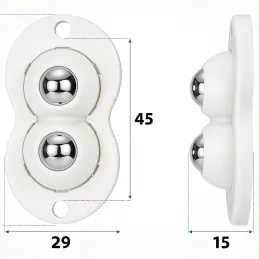 Ensemble de 4 patins glisseurs autoadhésifs pour meubles ROLLER DUO / Blanc