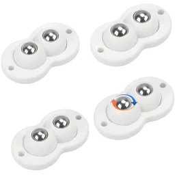 Ensemble de 4 patins glisseurs autoadhésifs pour meubles ROLLER DUO / Blanc