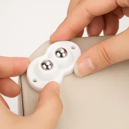 Ensemble de 4 patins glisseurs autoadhésifs pour meubles ROLLER DUO / Blanc
