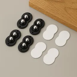Ensemble de 4 patins glisseurs autocollants pour meubles ROLLER DUO / Noir