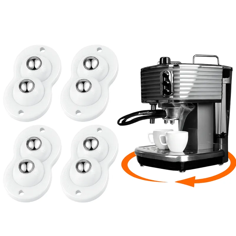 Ensemble de 4 patins glisseurs autoadhésifs pour meubles ROLLER DUO / Blanc