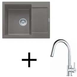 Set G256 Évier en grès Franke MRG 611-62 + Robinet FS 3229 / Gris pierre