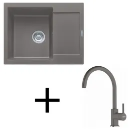 Set G275 Évier en grès Franke MRG 611-62 + Robinet FC 6018 / Gris pierre