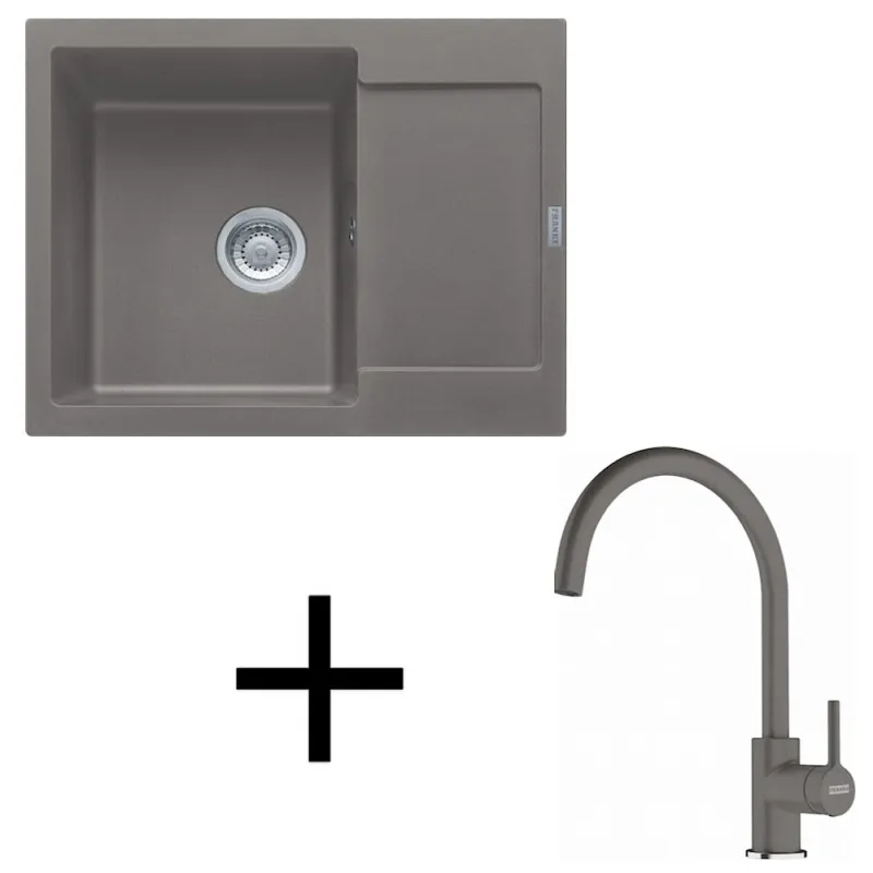 Set G275 Évier en grès Franke MRG 611-62 + Robinet FC 6018 / Gris pierre