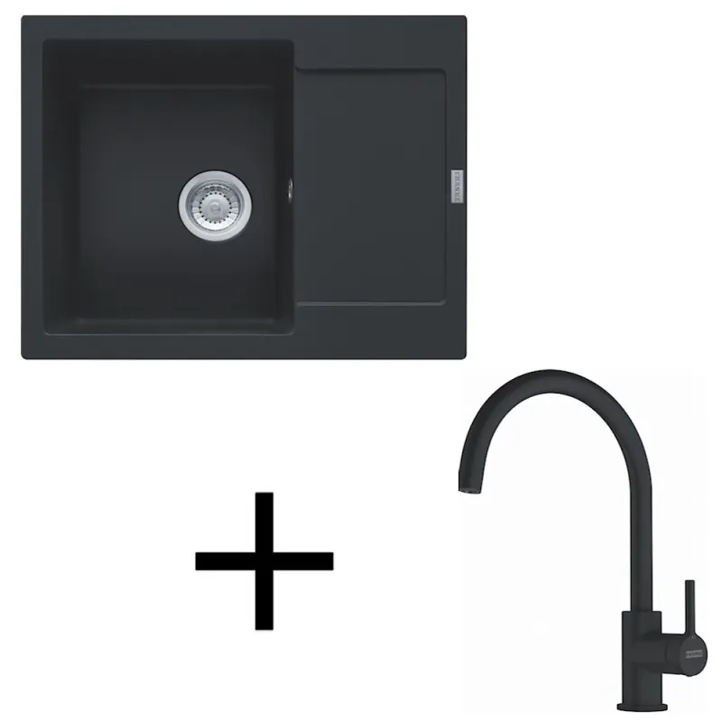 Ensemble G275 Évier en grès Franke MRG 611-62 + Mitigeur FC 6018 / Noir mat