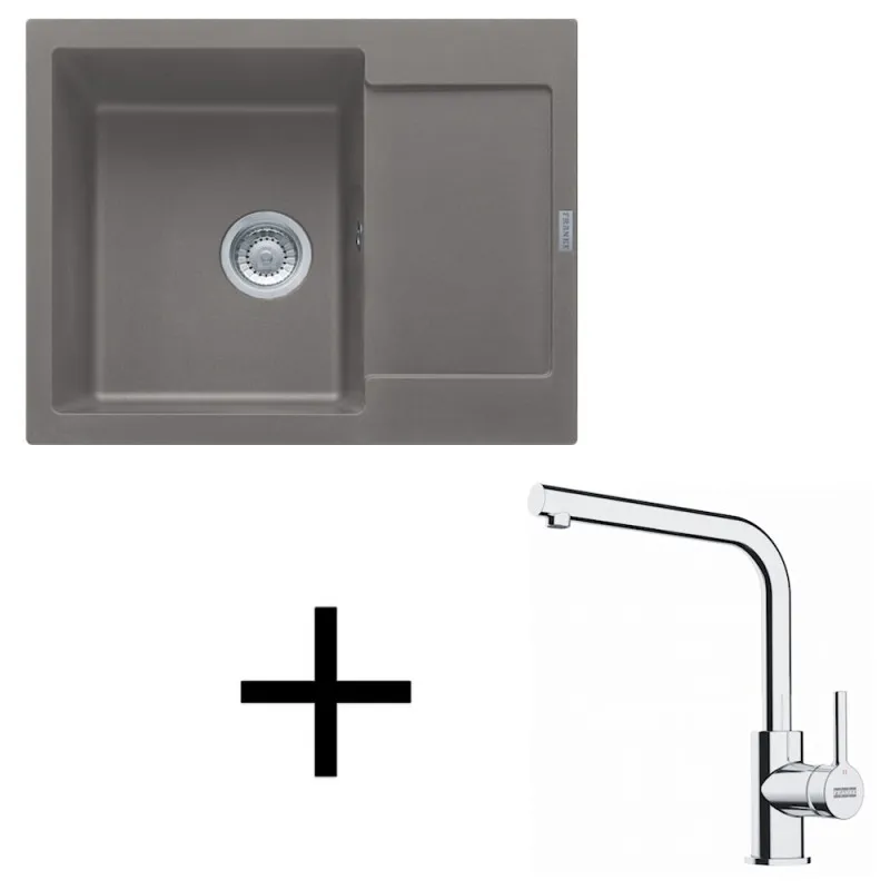 Set G275 Évier en grès Franke MRG 611-62 + Robinet FS 3230 / Gris pierre