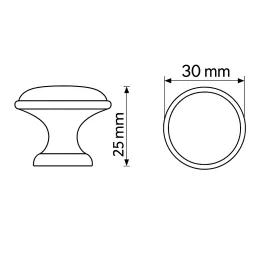 Bouton TOSCANA / nickel patiné – porcelaine craquelée