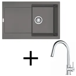 Ensemble G258 Évier en grès Franke MRG 611 + Robinet FS 3229 / Gris pierre