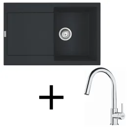Ensemble G258 Évier en grès Franke MRG 611 + Robinet FS 3229 / Noir mat