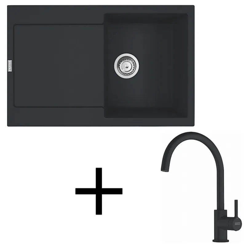 Ensemble G276 Évier en grès Franke MRG 611 + Robinet FS 6018 / Noir mat