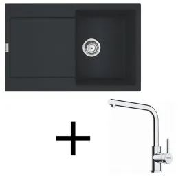Ensemble G259 évier en grès Franke MRG 611 + robinet FS 3230 / Noir mat
