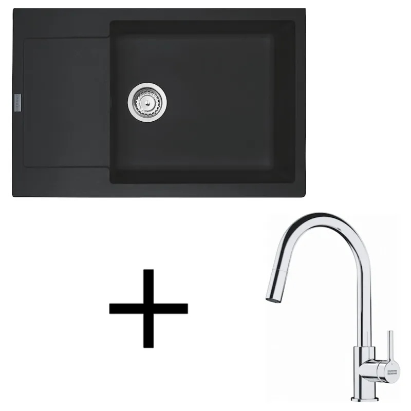 Ensemble G260 évier en grès Franke MRG 611-78 BB + robinet FS 3229 / Onyx