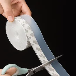 Lot de 2 joints d’étanchéité en silicone transparents pour bas de porte, 1800 mm