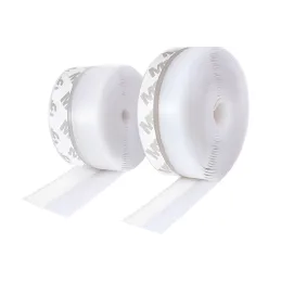 Lot de 2 joints d’étanchéité en silicone transparents pour bas de porte, 1800 mm