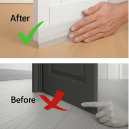Lot de 2 joints d’étanchéité en silicone transparents pour bas de porte, 1800 mm