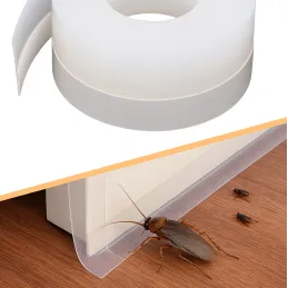Lot de 2 joints d’étanchéité en silicone transparents pour bas de porte, 1800 mm