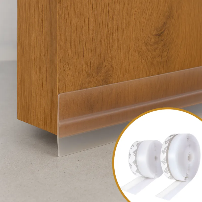 Lot de 2 joints d’étanchéité en silicone transparents pour bas de porte, 1800 mm