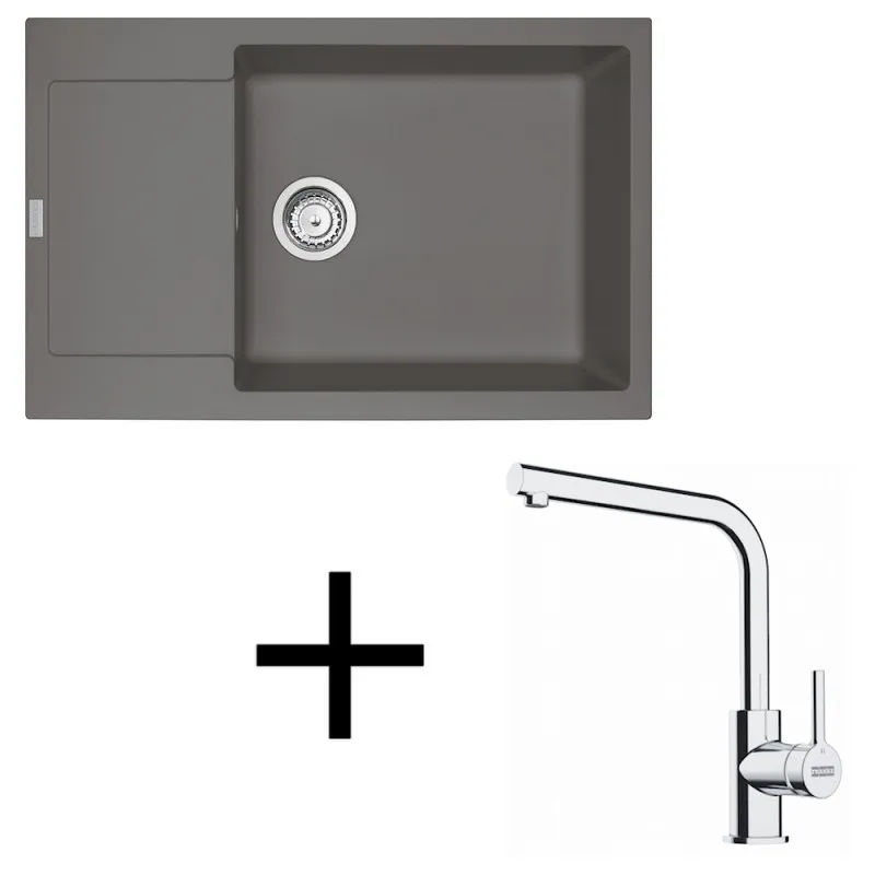 Set G277 Évier en grès Franke MRG 611-78 BB + robinet FS 3230 / Gris pierre