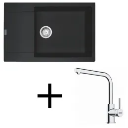 Set G277 Évier en grès Franke MRG 611-78 BB + robinet FS 3230 / Noir mat