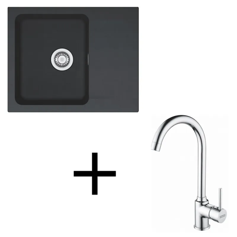 Ensemble T94 évier tectonite Franke OID 611-62 + mitigeur FP 9000 / Noir