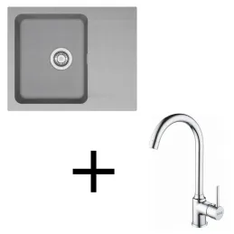 Ensemble T94 évier en tectonite Franke OID 611-62 + robinet FP 9000 / Gris