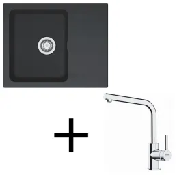 Ensemble T118 évier en tectonite Franke OID 611-62 + robinet FS 3230 / Noir