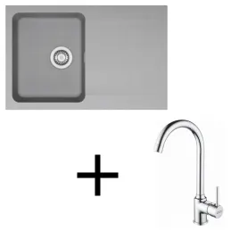 Ensemble évier tectonite Franke OID 611-78 T96 + robinet FP 9000 / Gris