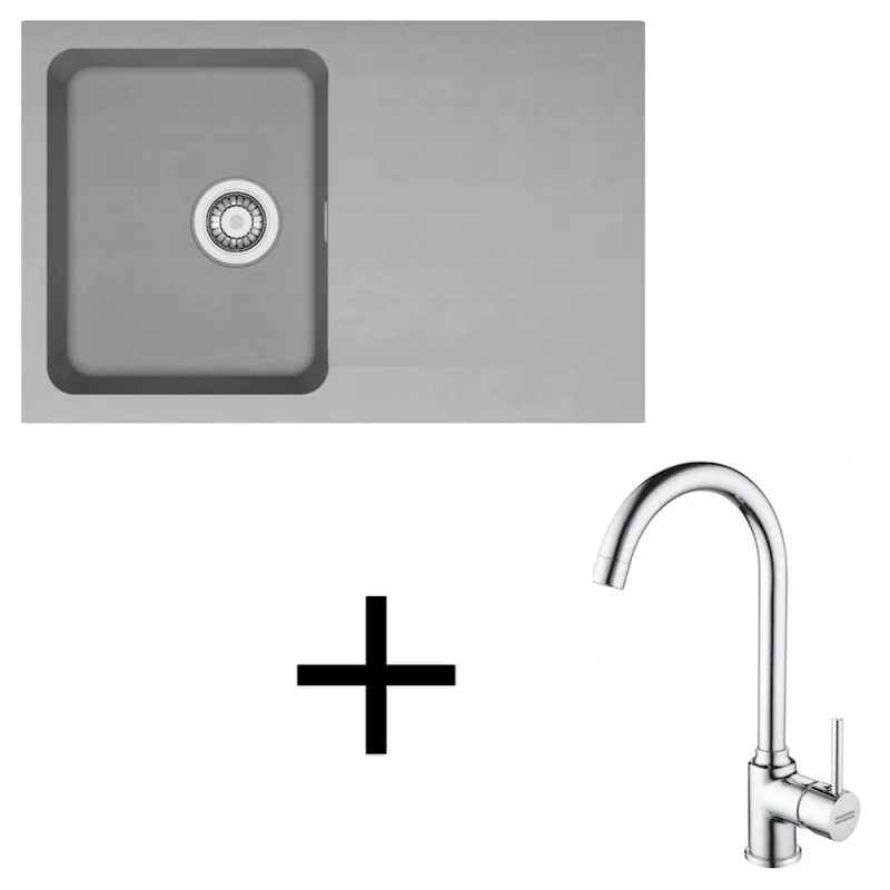 Ensemble évier tectonite Franke OID 611-78 T96 + robinet FP 9000 / Gris