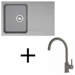 Set T119 Évier en tectonite Franke OID 611-78 + Robinet FC 6018 / Gris