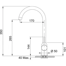Ensemble T98 avec évier en tectonite Franke OID 611 + robinet FP 9000 / Noir
