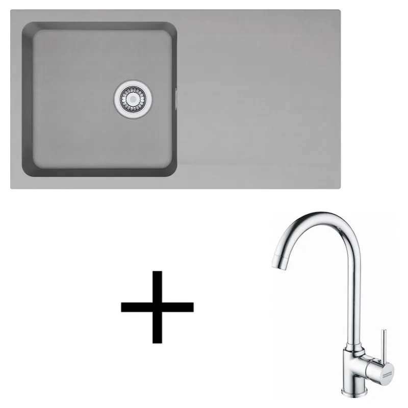 Ensemble évier Tectonite Franke OID 611 + robinet FP 9000 / Gris