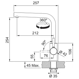 Ensemble T112 – évier Tectonite Franke OID 611 + robinet FS 3230 / Noir