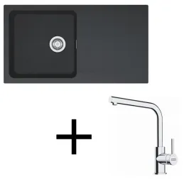 Ensemble T112 – évier Tectonite Franke OID 611 + robinet FS 3230 / Noir