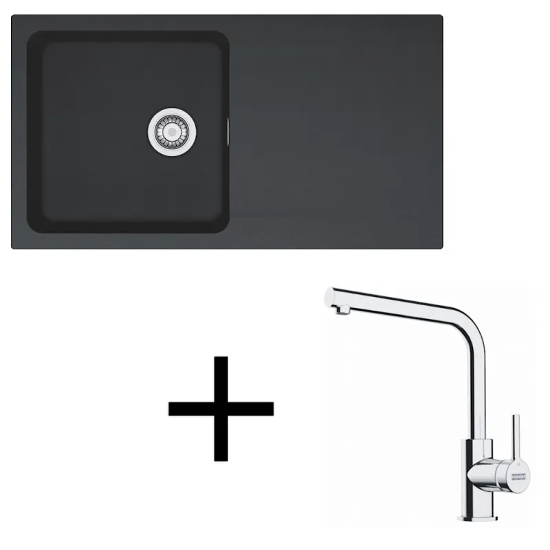 Ensemble T112 – évier Tectonite Franke OID 611 + robinet FS 3230 / Noir
