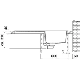 Ensemble T112 Évier en tectonite Franke OID 611 + Mitigeur FS 3230 / Gris