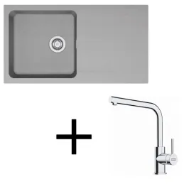 Ensemble T112 Évier en tectonite Franke OID 611 + Mitigeur FS 3230 / Gris