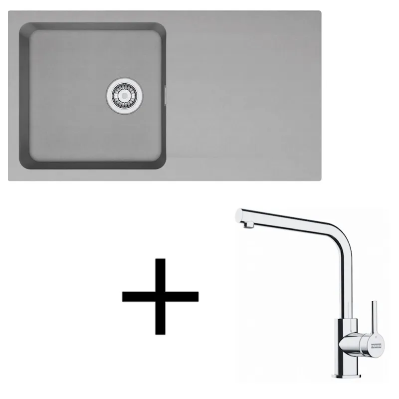 Ensemble T112 Évier en tectonite Franke OID 611 + Mitigeur FS 3230 / Gris