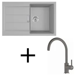Ensemble T123 évier Tectonite Franke S2D 611-78 + robinet FC 6018 / Gris