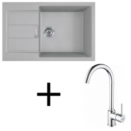 Ensemble T106 évier en tectonite Franke S2D 611-78 XL + robinet FP 9000 / Gris