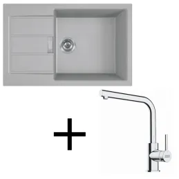 Ensemble T116 évier en tectonite Franke S2D 611-78 XL + robinet FS 3230 / Gris