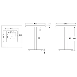 Piètement de table PLEX / Doré