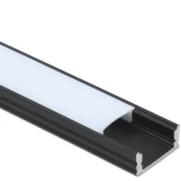Profilé en aluminium MAXX pour éclairage LED avec diffuseur opaque / Noir