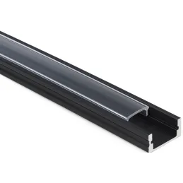 Profilé en aluminium MAXX pour éclairage LED avec cache transparent / Noir