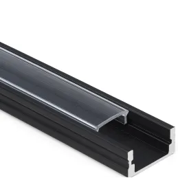 Profilé en aluminium MAXX pour éclairage LED avec cache transparent / Noir